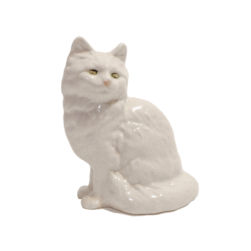 Gatito blanco de porcelana